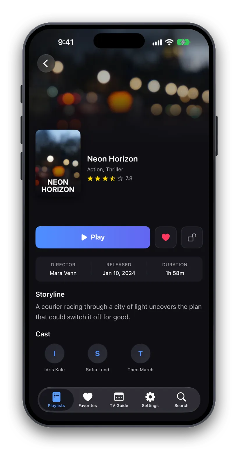42Player showing a film's details